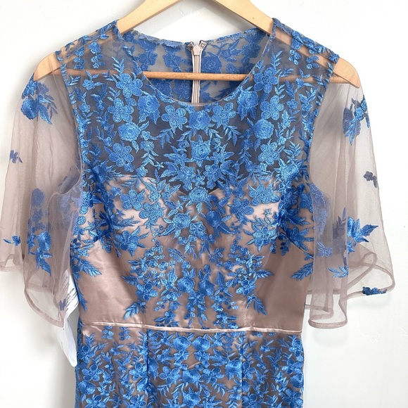 Brand New JS Collections Floral Embroidered Evening Gown - Picture 2 of 10